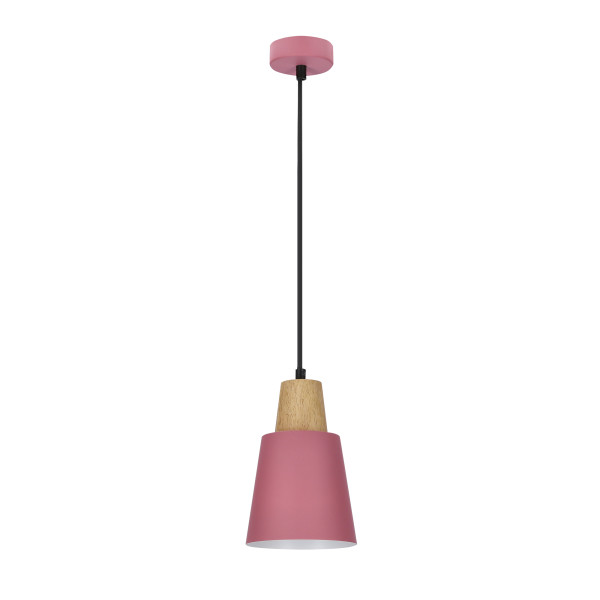 Lampa wisząca różowo-jasne drewno FARO 1xE27x40W wym: 90x17x17 cm Candellux 924021