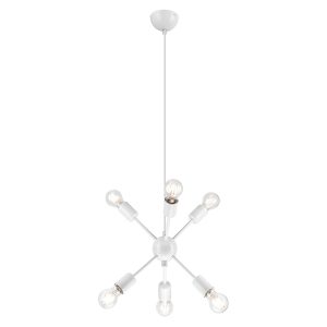 Lampa wisząca Ruby 6-punktowa stalowa biała 54720 Lampa wisząca Ruby 6-punktowa stalowa biała 54720
