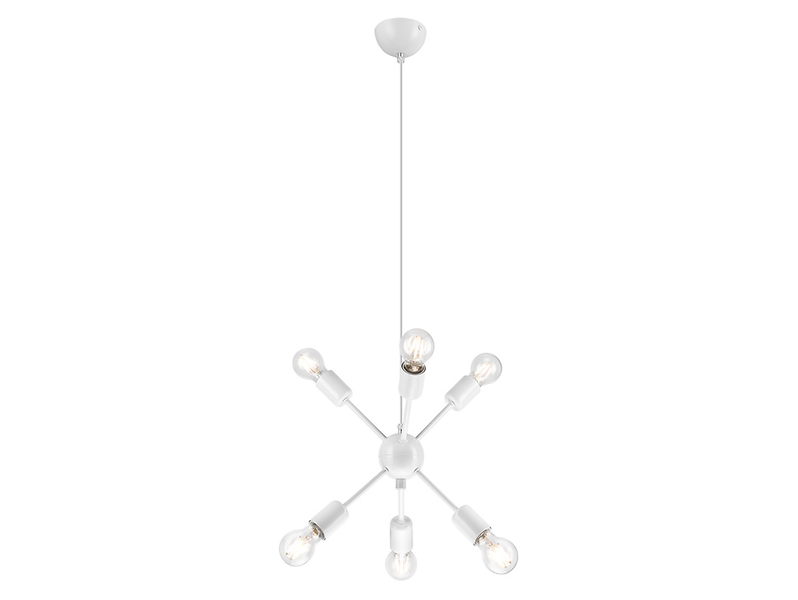 Lampa wisząca Ruby 6-punktowa stalowa biała 54720