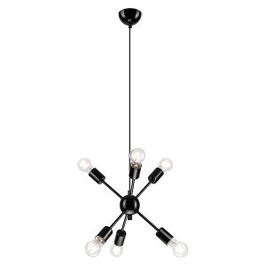 Lampa wisząca Ruby 6-punktowa stalowa czarna 54722 Lampa wisząca Ruby 6-punktowa stalowa czarna 54722