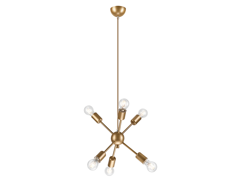 Lampa wisząca Ruby 6-punktowa stalowa złota 54721