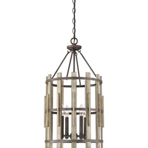 Lampa wisząca rustykalna czerń Wood Hollow 4xE14x60W Quoizel 849354 Lampa wisząca rustykalna czerń Wood Hollow 4xE14x60W Quoizel 849354