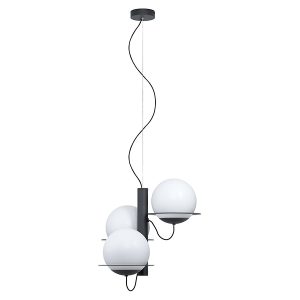 Lampa wisząca Sabalete 3-punktowa stalowa czarno-biała 33477 Lampa wisząca Sabalete 3-punktowa stalowa czarno-biała 33477