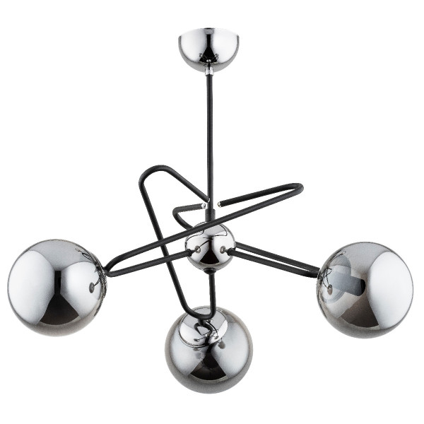 Lampa wisząca SAGITO czarna-chromowana 3xE14x10W wym:50x60x60cm IP20 Alfa 988505