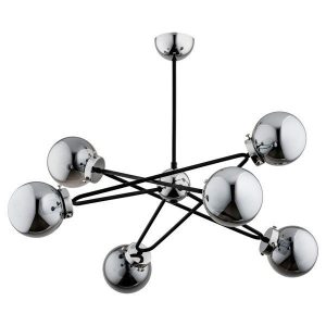 Lampa wisząca SAGITO czarna-chromowana 6xE14x10W wym:55x62x60cm IP20 Alfa 1019168 Lampa wisząca SAGITO czarna-chromowana 6xE14x10W wym:55x62x60cm IP20 Alfa 1019168
