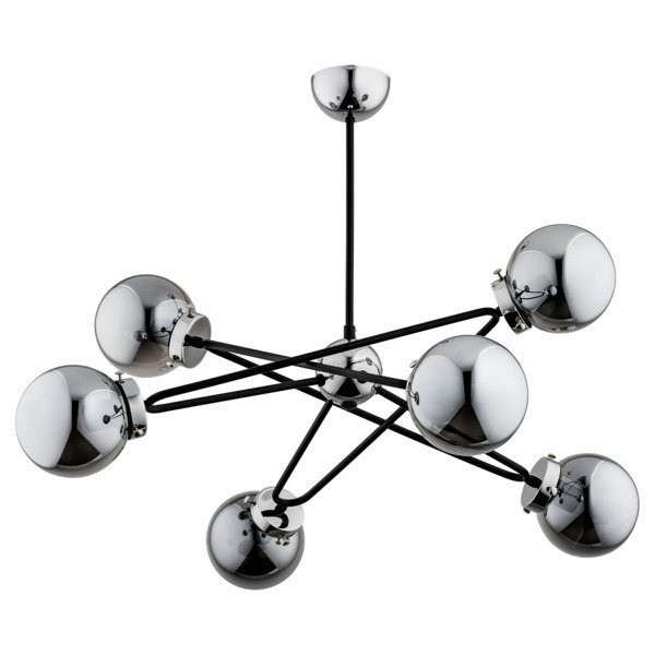 Lampa wisząca SAGITO czarna-chromowana 6xE14x10W wym:55x62x60cm IP20 Alfa 1019168
