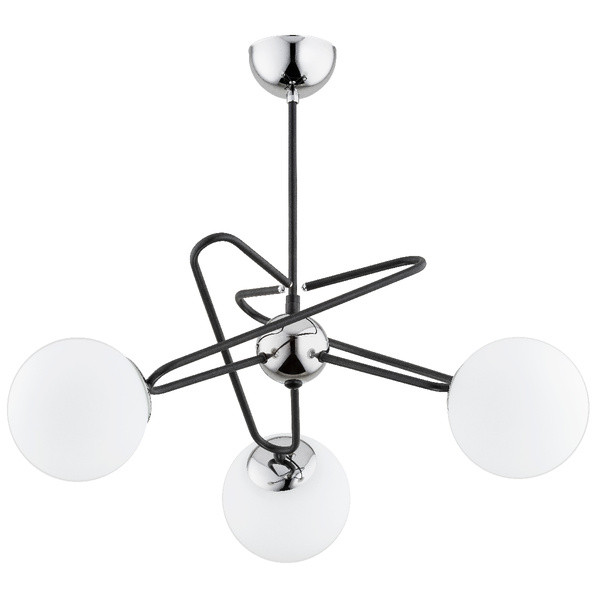 Lampa wisząca SAGITO czarna-chromowana-biała 3xE14x40W IP20 Alfa 1019190