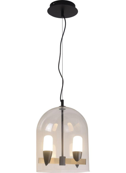 Lampa wisząca SAKAI czarna-jasne drewno-brązowa LED 2x54W 810lm Candellux 360457