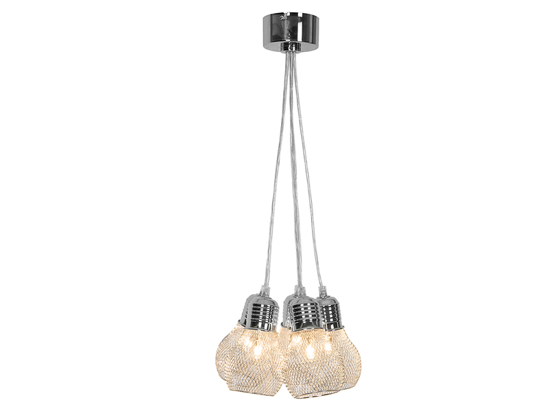 Lampa wisząca Salado 5-punktowa metalowa srebrna 26498