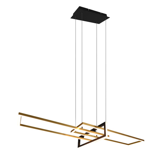 Lampa wisząca SALINAS złoto-czarna-biała LED 3x34W Ciepła biel 4200lm Trio 854723