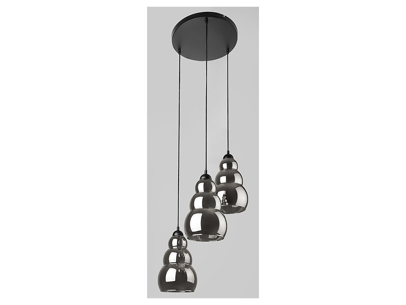 Lampa wisząca Salvatore 3-punktowa metalowa srebrna 299692