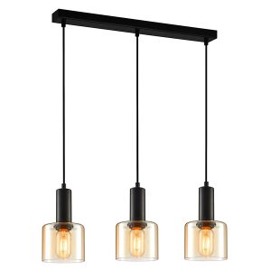 Lampa wisząca Santia 3-punktowa stalowa czarna 44908 Lampa wisząca Santia 3-punktowa stalowa czarna 44908