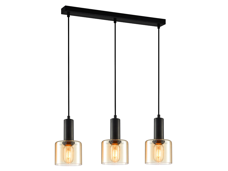Lampa wisząca Santia 3-punktowa stalowa czarna 44908