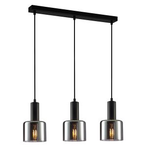 Lampa wisząca Santia 3-punktowa szklana czarna 44909 Lampa wisząca Santia 3-punktowa szklana czarna 44909