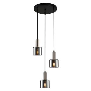 Lampa wisząca Santia 3-punktowa szklana srebrna 44907 Lampa wisząca Santia 3-punktowa szklana srebrna 44907