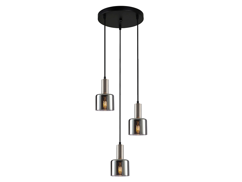 Lampa wisząca Santia 3-punktowa szklana srebrna 44907