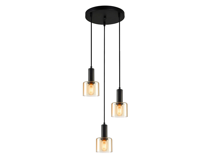Lampa wisząca Santia 3-punktowa szklana transparentna 44904
