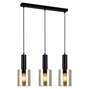 Lampa wisząca Sardo 3-punktowa stalowa czarna 34868 Lampa wisząca Sardo 3-punktowa stalowa czarna 34868