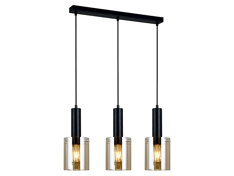 Lampa wisząca Sardo 3-punktowa stalowa czarna 34868