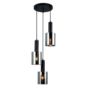 Lampa wisząca Sardo 3-punktowa stalowa srebrna 34864 Lampa wisząca Sardo 3-punktowa stalowa srebrna 34864