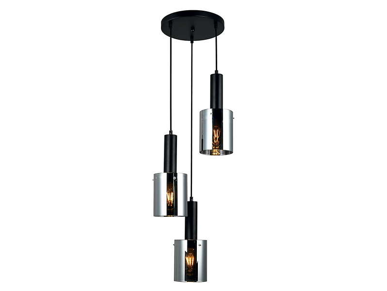 Lampa wisząca Sardo 3-punktowa stalowa srebrna 34864