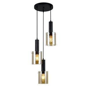 Lampa wisząca Sardo 3-punktowa stalowa srebrna 34863 Lampa wisząca Sardo 3-punktowa stalowa srebrna 34863