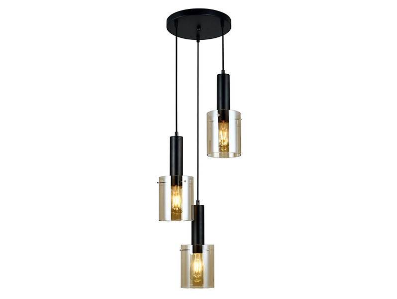 Lampa wisząca Sardo 3-punktowa stalowa srebrna 34863