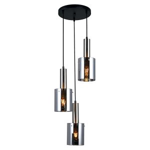 Lampa wisząca Sardo 3-punktowa stalowa srebrny 34867 Lampa wisząca Sardo 3-punktowa stalowa srebrny 34867