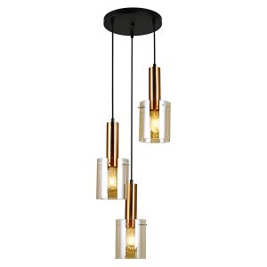 Lampa wisząca Sardo 3-punktowa stalowa złota 34865 Lampa wisząca Sardo 3-punktowa stalowa złota 34865