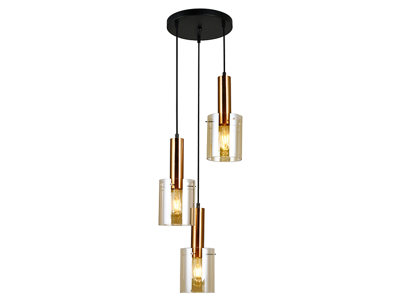 Lampa wisząca Sardo 3-punktowa stalowa złota 34865