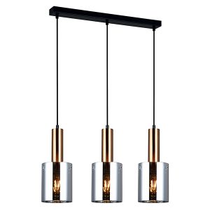 Lampa wisząca Sardo 3-punktowa szklana złoto-czarna 34871 Lampa wisząca Sardo 3-punktowa szklana złoto-czarna 34871