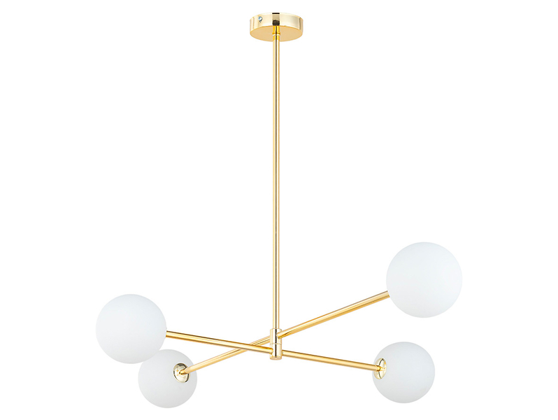 Lampa wisząca Sarius 4-punktowa metalowa biało-złota 57042