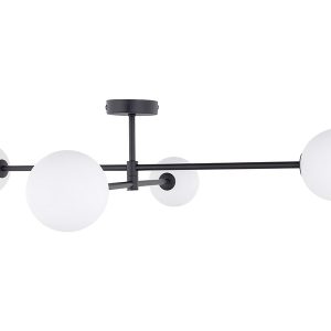 Lampa wisząca Sarius 4-punktowa szklana biało-czarna 57040 Lampa wisząca Sarius 4-punktowa szklana biało-czarna 57040