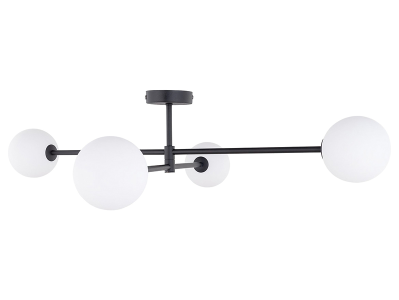 Lampa wisząca Sarius 4-punktowa szklana biało-czarna 57040