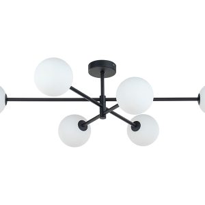 Lampa wisząca Sarius 6-punktowa metalowa czarno-biała 57041 Lampa wisząca Sarius 6-punktowa metalowa czarno-biała 57041