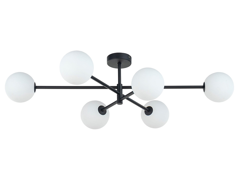 Lampa wisząca Sarius 6-punktowa metalowa czarno-biała 57041
