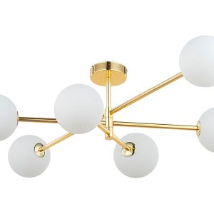 Lampa wisząca Sarius 6-punktowa metalowa złoto-biała 57091 Lampa wisząca Sarius 6-punktowa metalowa złoto-biała 57091