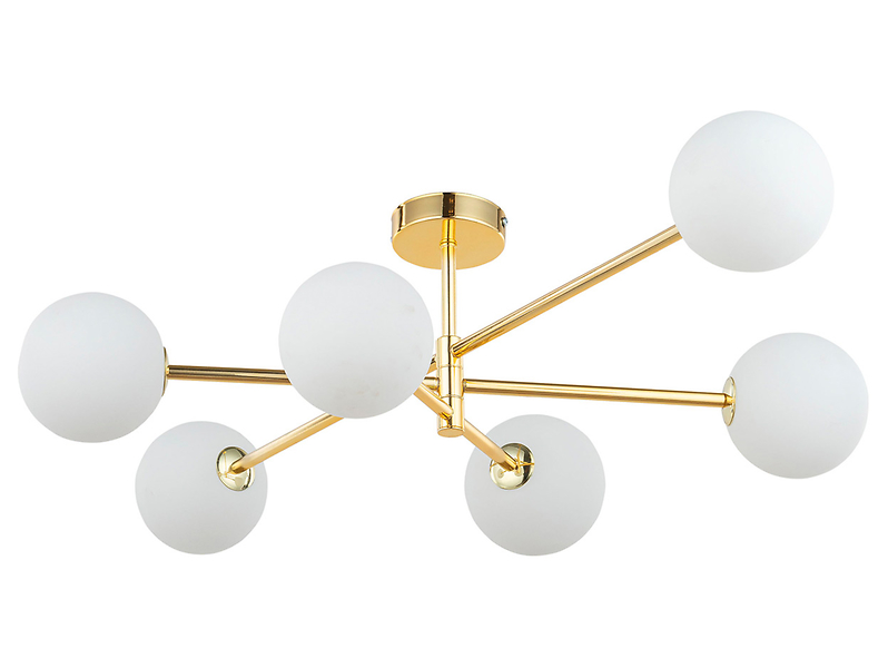 Lampa wisząca Sarius 6-punktowa metalowa złoto-biała 57091