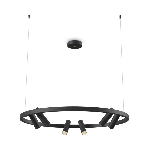 Lampa wisząca SATELLITE czarna LED 6x42W Ciepła biel 3900lm Maytoni 856009