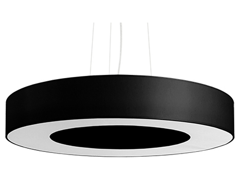 Lampa wisząca Saturno 50 cm 5-punktowa tkaninowa biało-czarna 39214