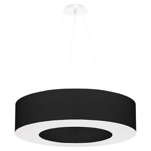 Lampa wisząca Saturno 6-punktowa 70 cm tkaninowa czarna 70891 Lampa wisząca Saturno 6-punktowa 70 cm tkaninowa czarna 70891