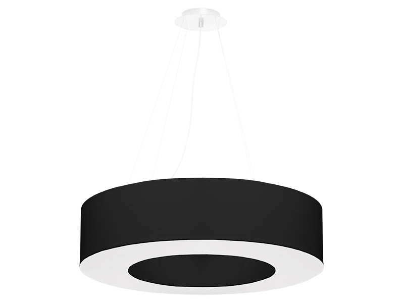Lampa wisząca Saturno 6-punktowa 70 cm tkaninowa czarna 70891