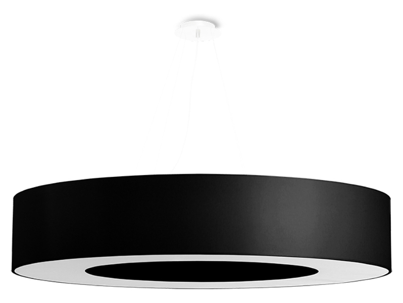 Lampa wisząca Saturno 8-punktowa 90 cm tkaniwa czarna 71520