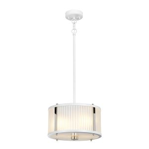 Lampa wisząca satynowa biel-polerowany nikiel Corona 2xE27x60W Elstead 850844 Lampa wisząca satynowa biel-polerowany nikiel Corona 2xE27x60W Elstead 850844