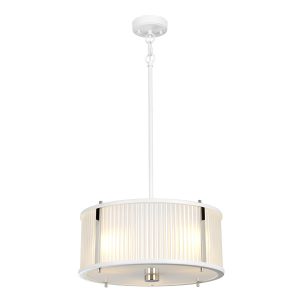 Lampa wisząca satynowa biel-polerowany nikiel Corona 3xE27x60W Elstead 850984 Lampa wisząca satynowa biel-polerowany nikiel Corona 3xE27x60W Elstead 850984