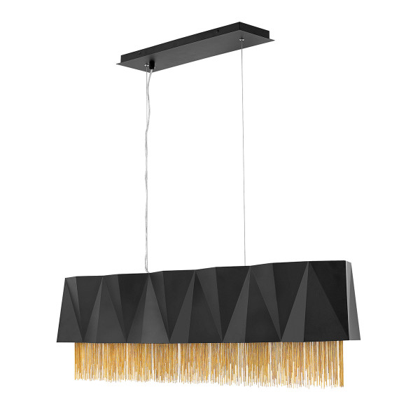 Lampa wisząca satynowa czerń-złota Zuma 6xE27x60W Hinkley 849260