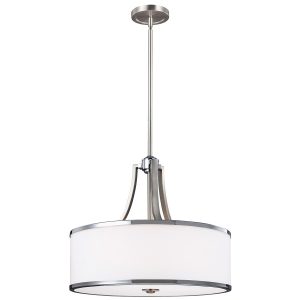 Lampa wisząca satynowy nikiel-chromowana Prospect Park 4xE27x60W Feiss 849188 Lampa wisząca satynowy nikiel-chromowana Prospect Park 4xE27x60W Feiss 849188