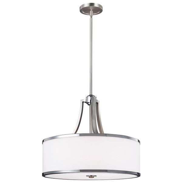 Lampa wisząca satynowy nikiel-chromowana Prospect Park 4xE27x60W Feiss 849188