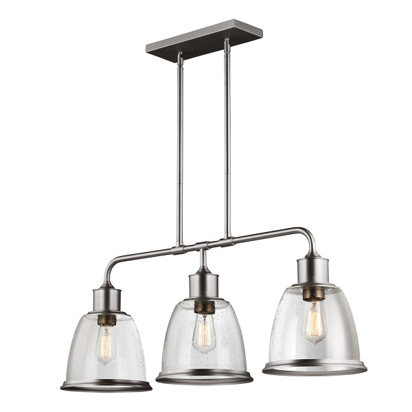 Lampa wisząca satynowy nikiel Hobson 3xE27x60W wym: 149,2x91,4x24 cm Feiss 849445