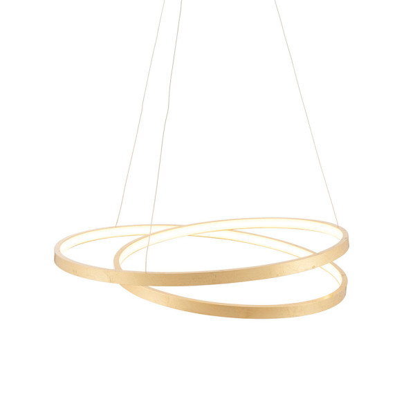 Lampa wisząca SCRIBBLE dwa ringi złota LED 31,5W 3000K 1400lm IP20 Endon 1030057